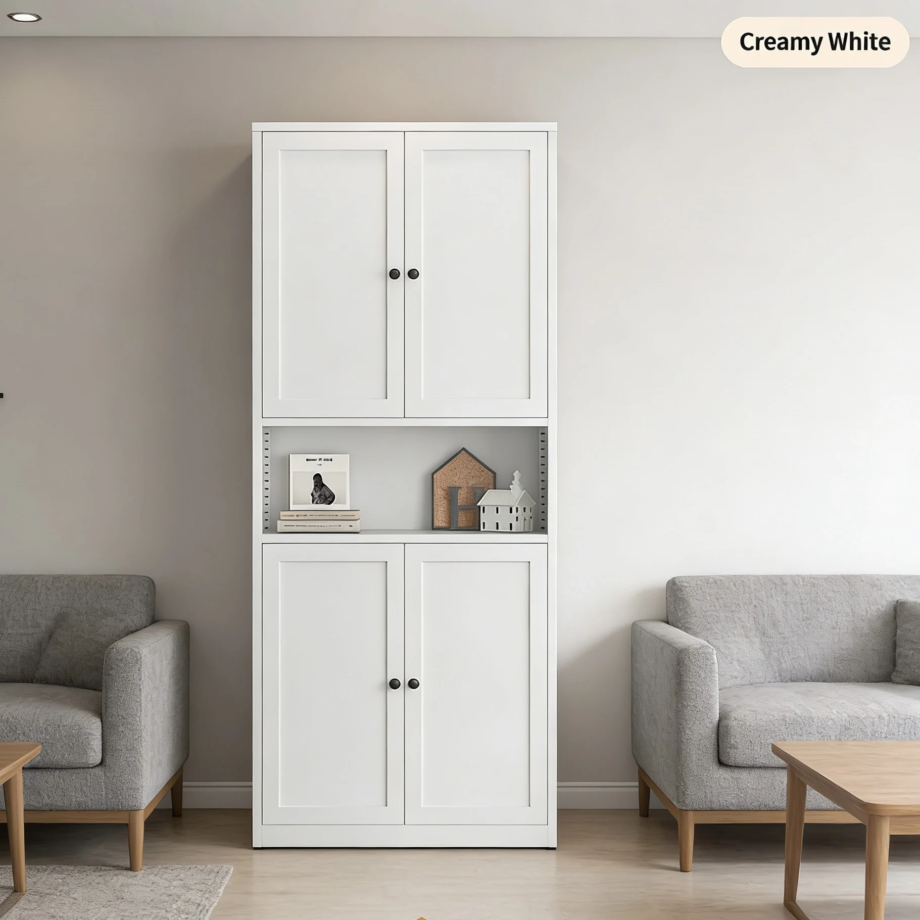 Modern Steel Multi-Layer Bookcase Storage Cabinet with Environmental Powder Coating for Home Living Room Bedroom & Studypromote