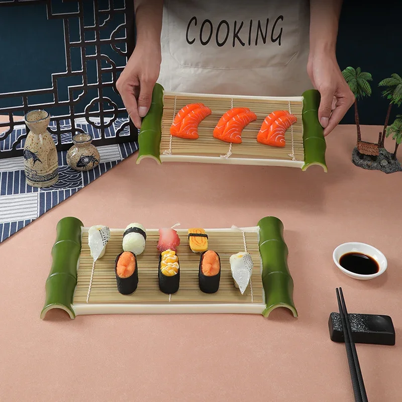 Japanese dish hot pot dish Creative tableware bamboo curtain plate Sashimi plate Sushi restaurant plate commercial