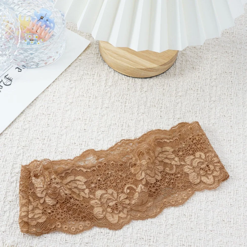 Modisches elastisches Haarband aus Mesh-Spitze, ausgehöhlt, elegantes Stirnband, leicht, atmungsaktiv, Kopfbedeckung, Kopfbedeckung für Damen und Mädchen – Detail 2