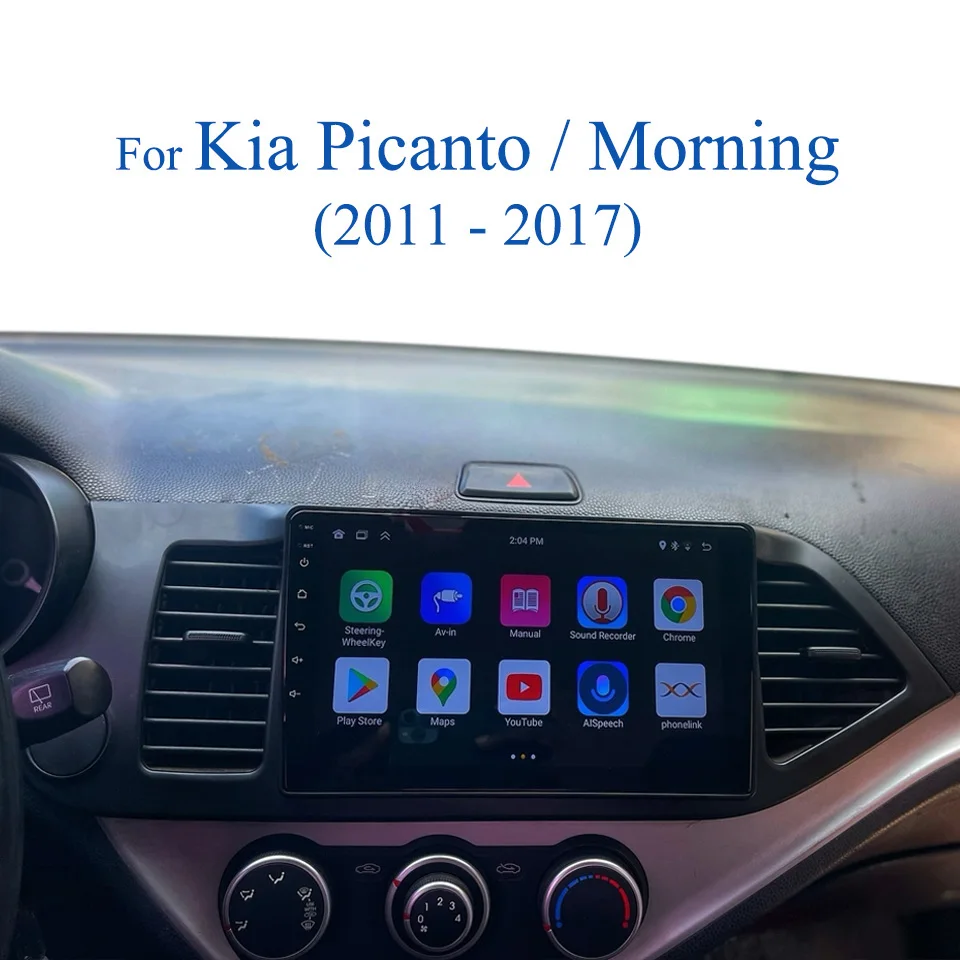 Android 14 Car Radio For KIA Picanto Morning 2011 2013 2015 2017 Autoradio Stereo Video Audio HU DVD Cassette Carplay Auto RDS
