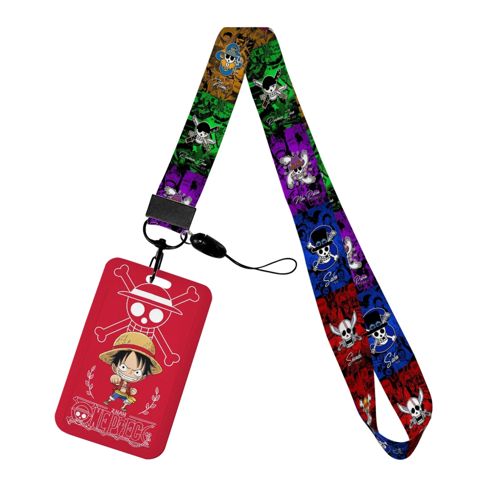 Japońskie anime One Piece smycze breloczki fajne etui na identyfikator karty kredytowej karty autobusowej zawieszka sznurek akcesoria prezenty