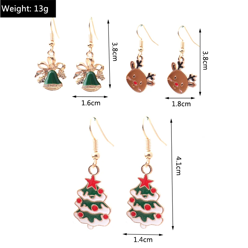Neue Mode Mix Stile Frohe Weihnachten Ohrringe für Frauen Weihnachten Baum Deer Santa Baumeln Ohrringe Neue Jahr Schmuck Geschenke – Detail 12