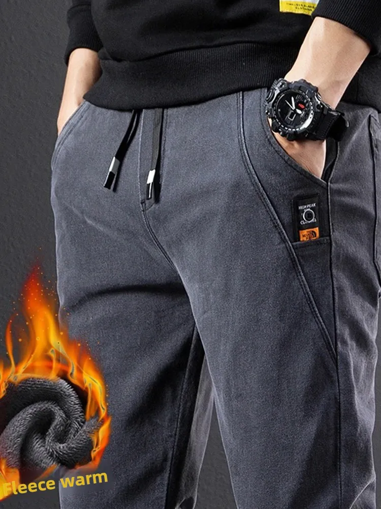 

Джинсовые брюки Thiened Fce, мужские весенние свободные износостойкие прямые рабочие брюки, большие размеры, джинсы с защитой труда