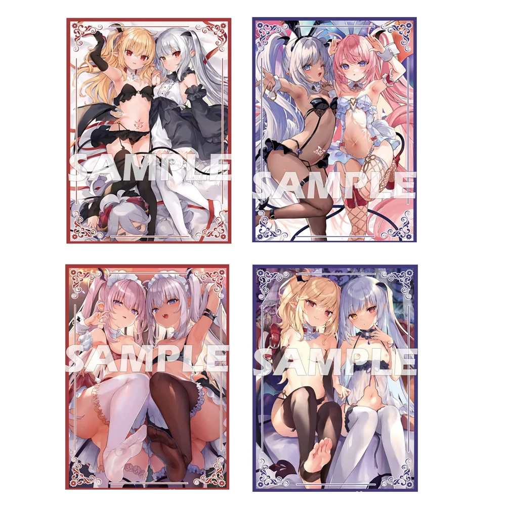 

60 шт., 67X92 мм, четыре милых девушек, рукава для карт в стиле аниме, защитные чехлы для карт для настольных игр, щит для карт, двойная крышка для карт для игры MGT/PKM/PTCG