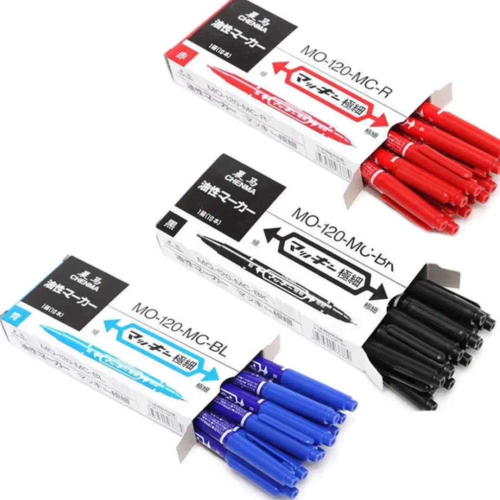 

Audersigt 10pcs Tattoo Marker Pen Dual-Tip Tattoo Skin Markers Pen Scribe Position Pen Waterproof Marker Pens Tattoo Supply
