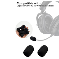 Black Mini Foam Cover Microphone Windscreen for Logitech G pro X1 & X2 Gaming Headsets OEM Standard Accessory