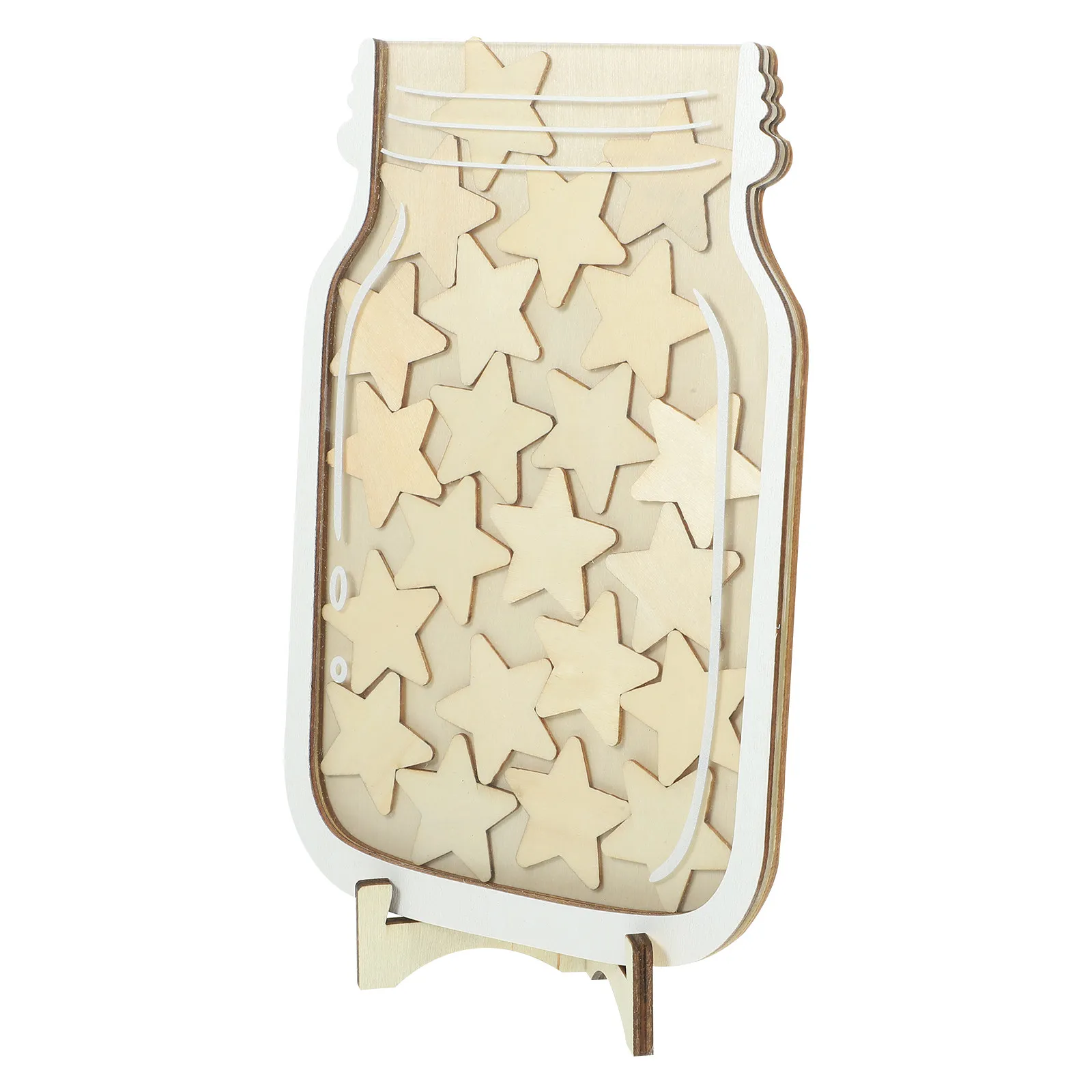 1Set Wooden Star Reward Jar Decorative For Home Decor Christmas Classroom Reward Storage Multifunctional Ornament