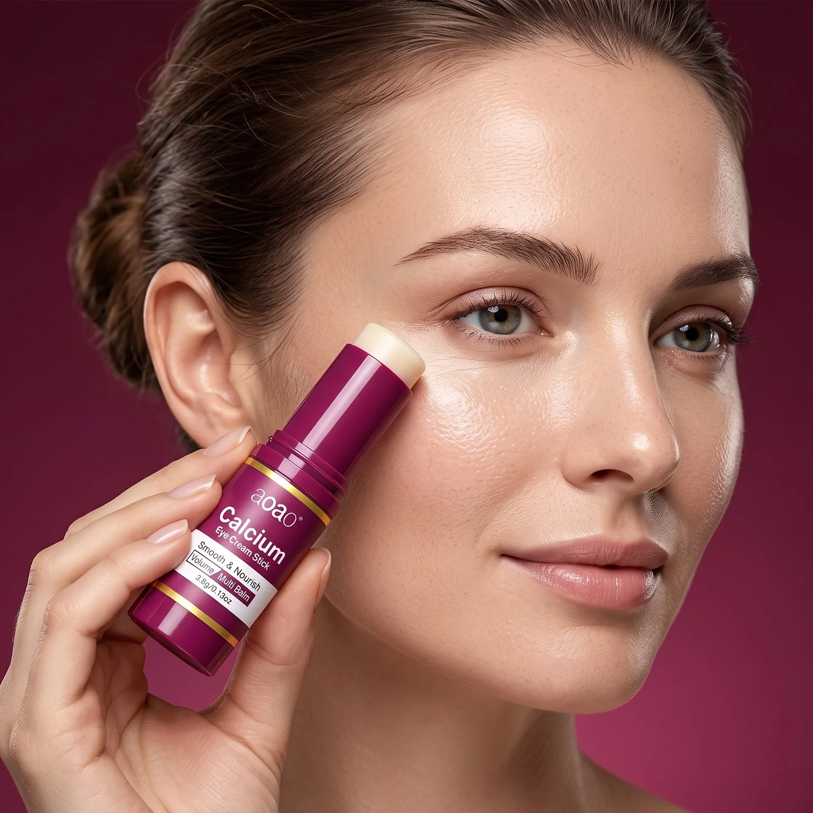 3.8g aoao Calcium Eye Cream Multi Balm Stick, Collagen Retinol Formula, Nourishing Moisturizing Eye Care Stick.