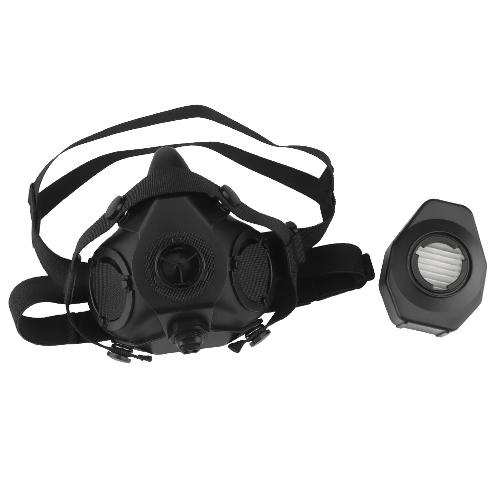 Taktische Atemschutzmaske SOTR mit Eingebautem Mikrofon für Kommunikation, Spezialoperationen Halbmaske mit Austauschbarem Filter CS Airsoft Ausrüstung