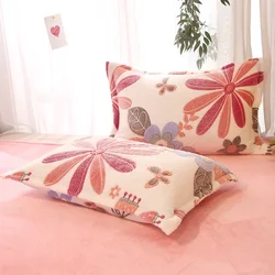 Flannel Fleece Pillowcase Cover Warm Soft Reactive Printed Pillow Sham 48x74cm Coral Fleece Pillow Covers