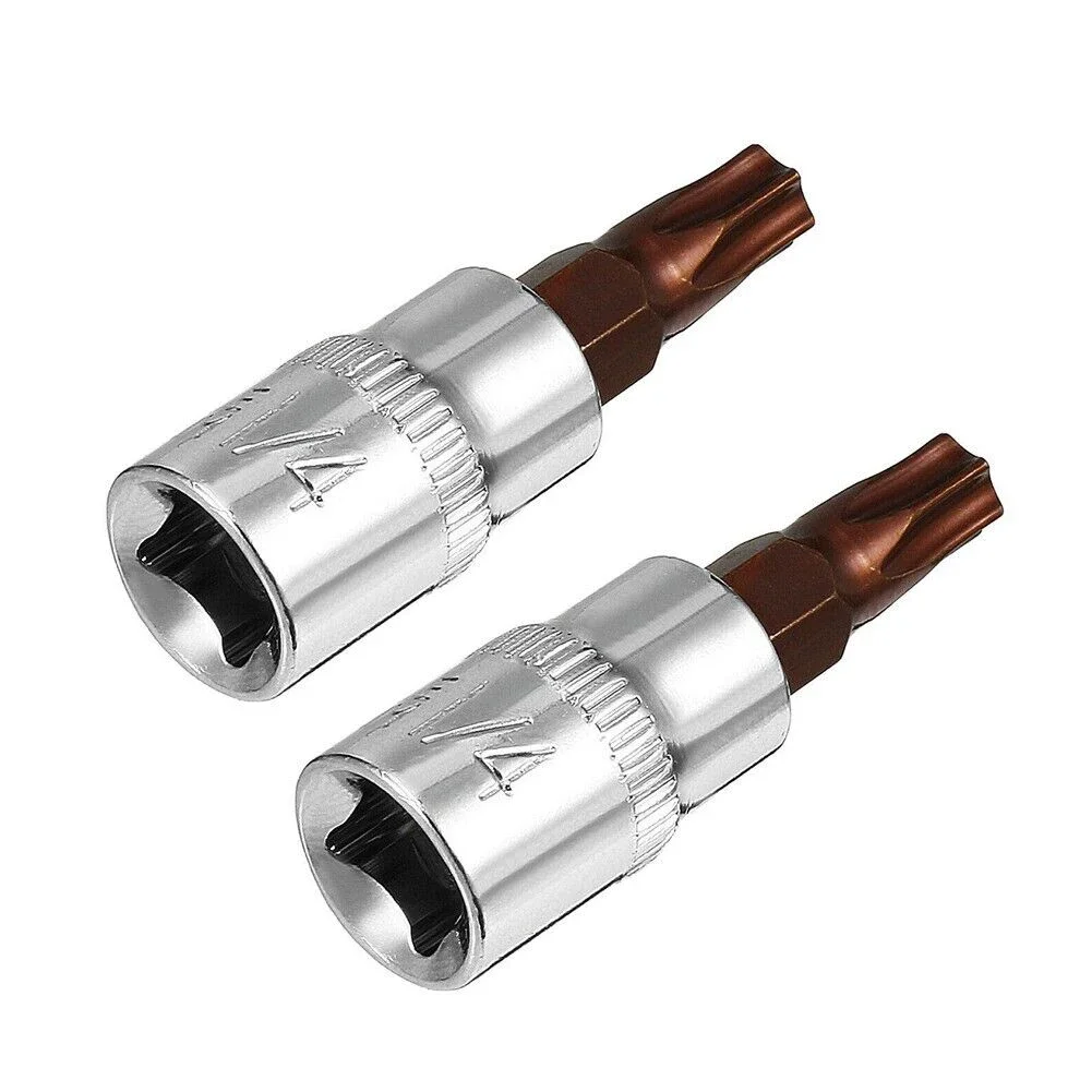 2Pcs Socket Parts Pratical Replacement T30 Bit Sockets Accessories High Quality Torx Bit 1/4 Inch Drive Supplies