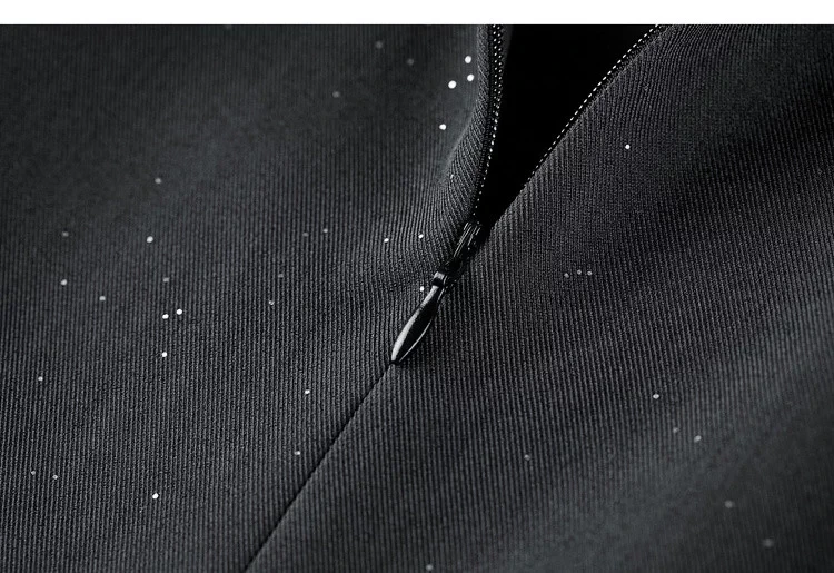 SENTUBILA Damen Schwarzer Gerader Rock 2026 Sommer Eleganter Modischer Perlenstickerei Silber Schimmernder Büro-Rock 162QF6640 – Detail 31