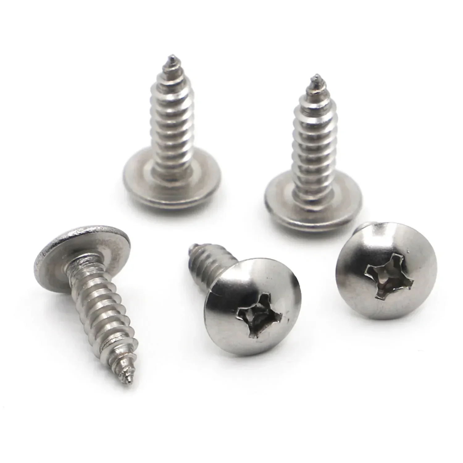 10/20pcs M3 M4 M5 M6 304 Stainless Steel Self-tapping Truss Screws Round large Flat Round Head Cross Mushroom Phillips Screws