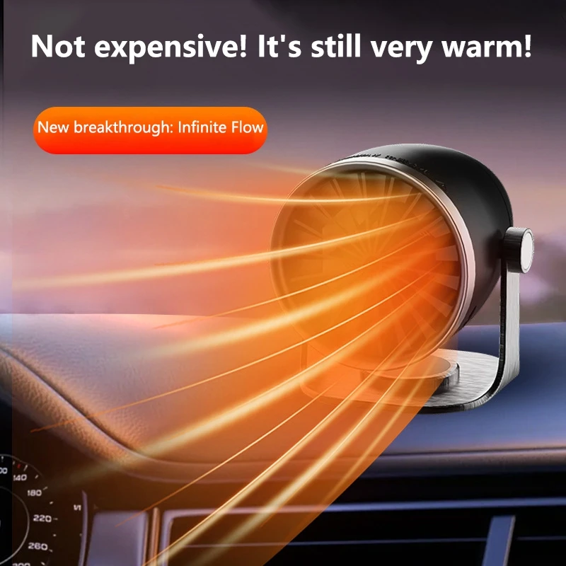 Car Heater 12V/24V Electric Cooling Heating Fan Electric Heater Fan Windshield Defogging Demister Defroster Car Supplies