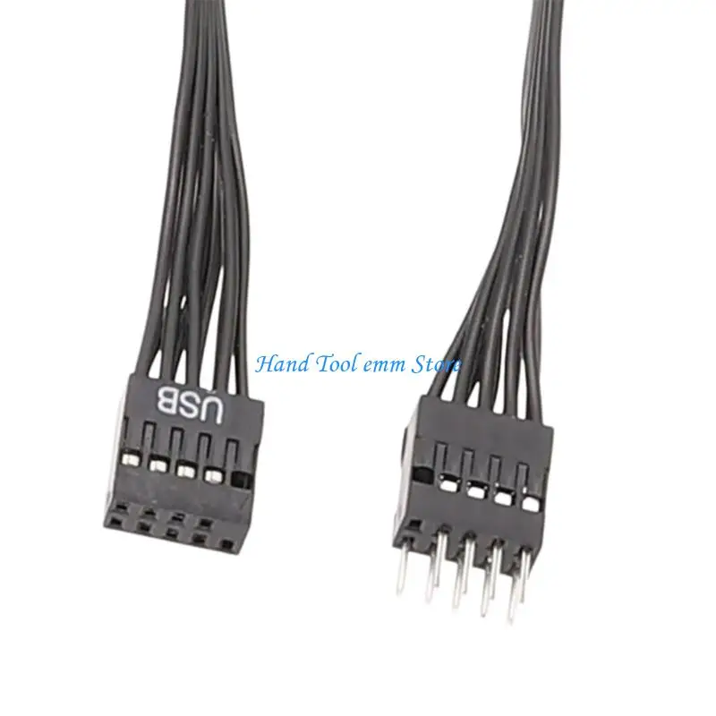 H37F Front Panel Header Ribbon Cable, 10cm 9-Pin Male to Female Extension