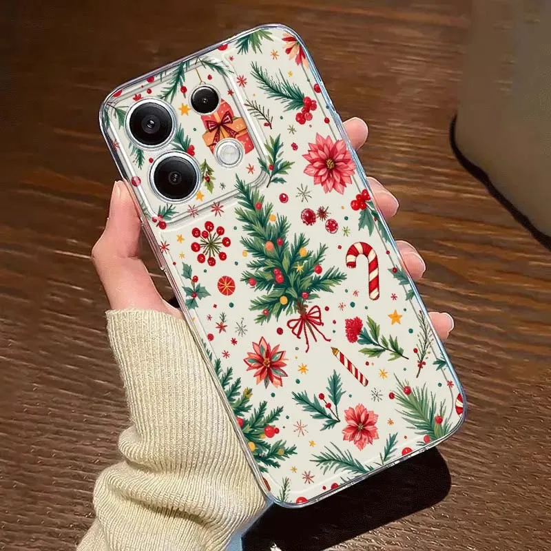 

Christmas Tree Art For Xiaomi Redmi 10 11 K30 K40 K50 K60 K70 Pro Prime Plus Ultra Zoom 5G TPU Transparent Phone Case