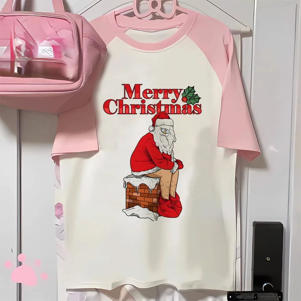 Kerst t-shirt vrouwelijke harajuku Universiteit jaren 2000 Digitale t-shirt Grafische Y2k Grunge esthetische Punk Kleurrijk