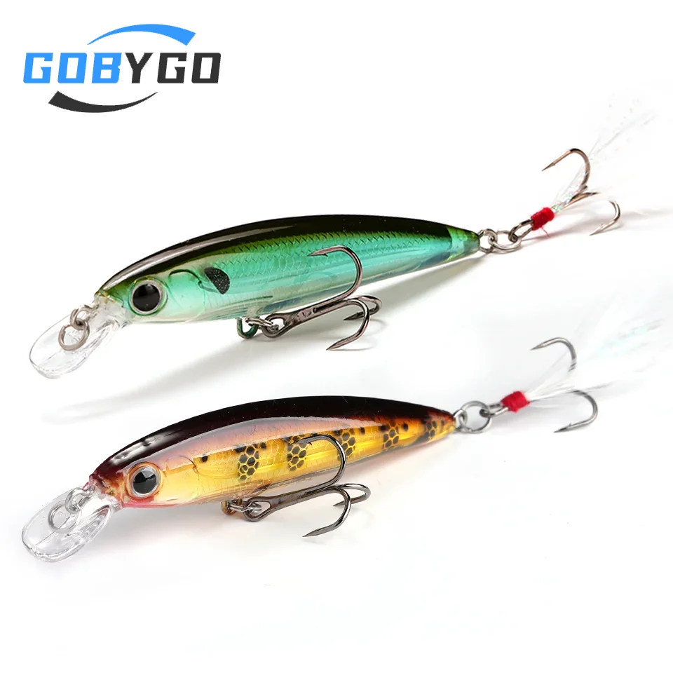 GOBYGO Floating Minnow Fishing Lure 80MM 7G Wobblers Freshwater Trout Hard Artificial Bait Pike Carp Swimbait Tackle Jerkbait