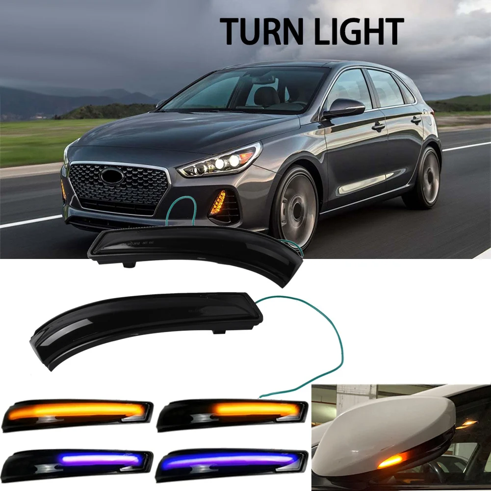 مصباح إشارة انعطاف LED ديناميكي ، رؤية خلفية جانبية لهيونداي إلنترا جي تي أفانتي MK5 MD UD Veloster I30-ks