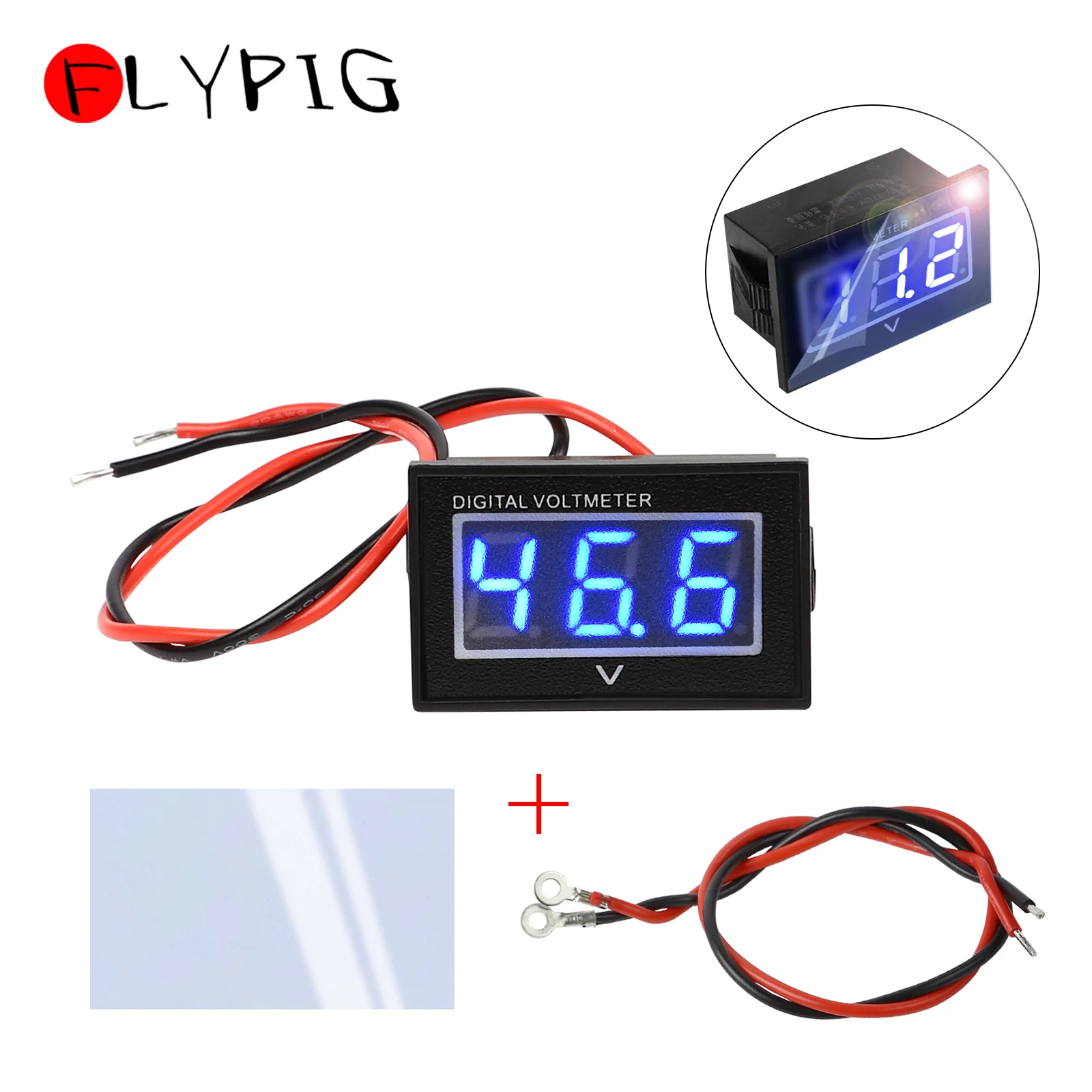 FLYPIG 36V Waterproof Monitor Digital Voltage Meter Battery Volt Gauge For Yamaha Golf Cart Bicycle Motorcycle Club Car EZGO