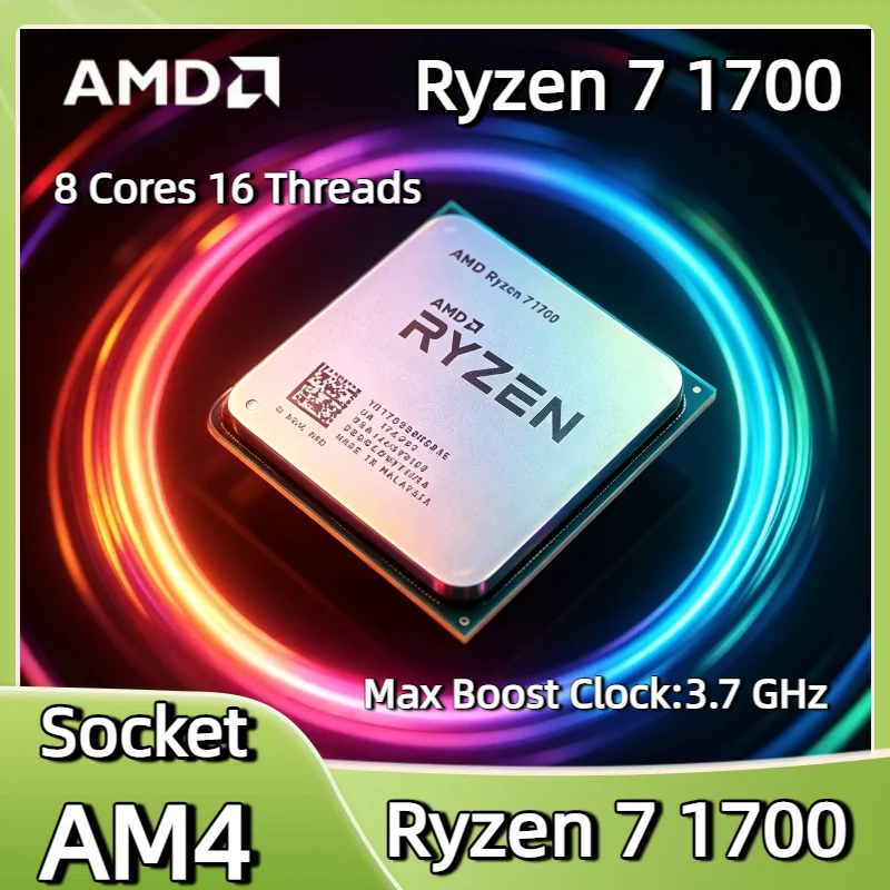 

AMD Ryzen 7 1700 8 Core 16 Thread CPU 3.7GHz Turbo 14nm Socket AM4 Desktop Processor 20MB Cache 65W PCIe 3.0 DDR4 Tray