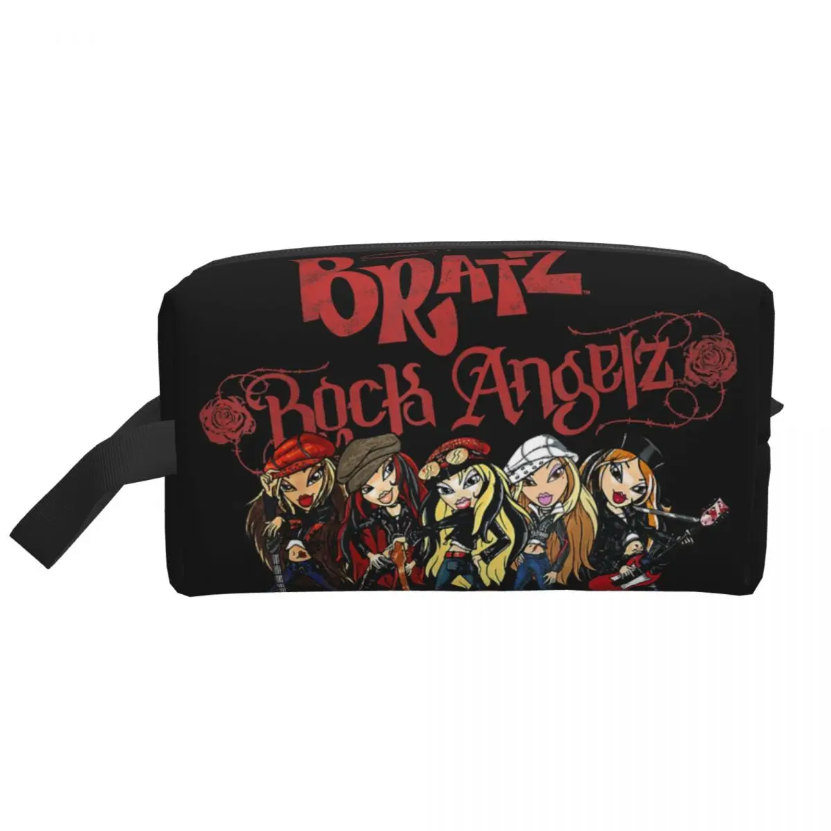 Bratz Rock Angelz Group Shot Travel Cosmetic Bag for Women Animated Tv Makeup Toiletry Organizer Ladies Beauty Storage Dopp Kit