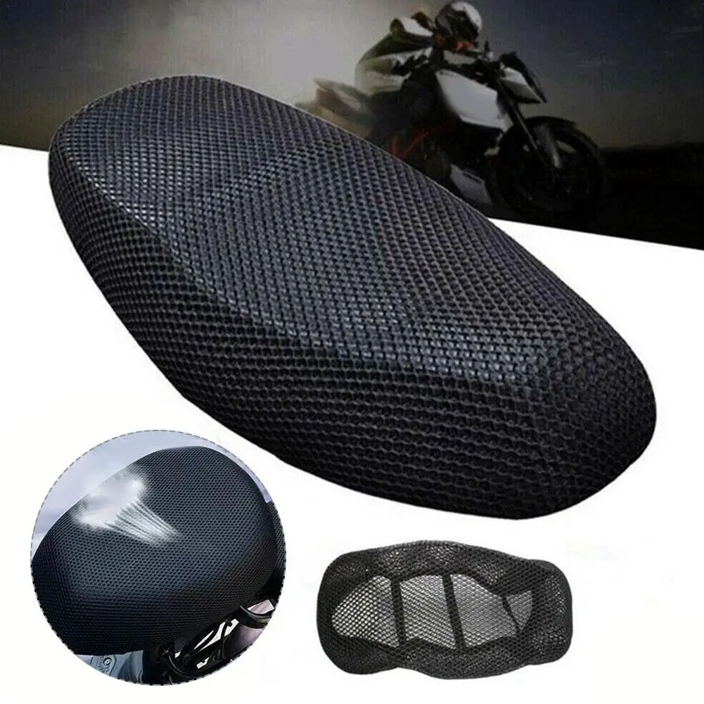 

Breathable Summer Cool 3D Mesh Motorcycle Moped Motorbike Scooter Black Seat Covers Cushion Anti-Slip Cover Grid Protection Pad