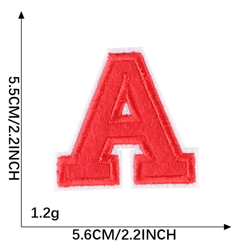 5.5cm Embroidered ABC DEF Letters Iron On Patch Jersey Number Figures Applique Alphabet Uniform Sticker Clothing Sew Name Badge