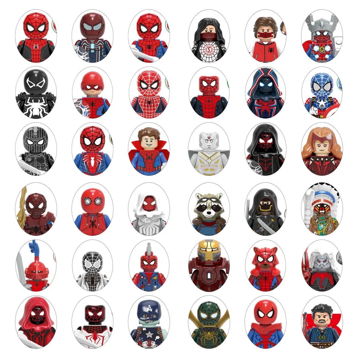 Blind Box Mini Building Blocks X0282 Figures Big Goblin Spiderman Iron Man Venom Captain Hawk Deadpool Armor Christmas Gifts Toy