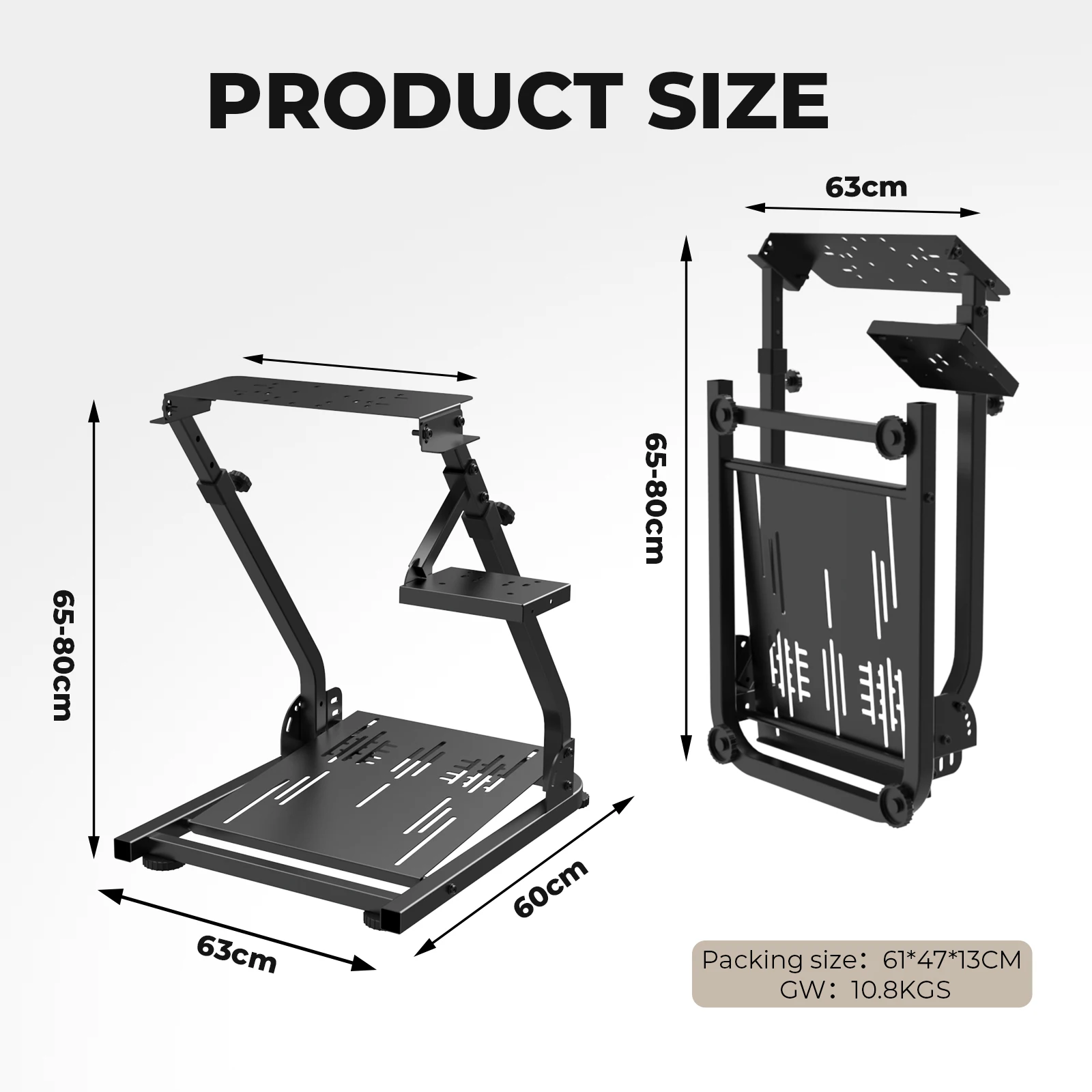 Convenient Modern Ergonomic Foldable Adjustable Customizable Racing Simulator Bracket Steel Stable Light English Pedals