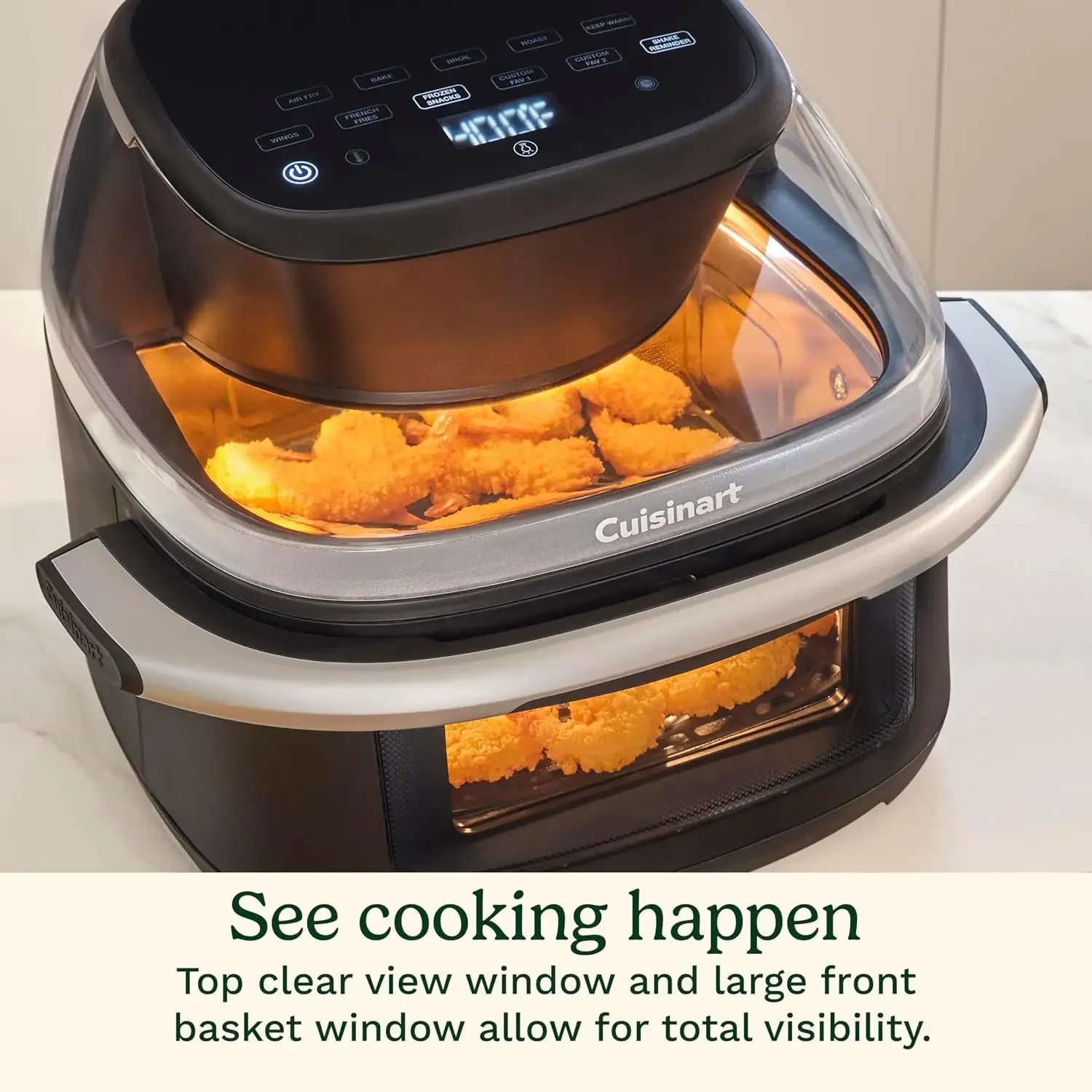 ClearView Large 9-Quart Basket Air Fryer with ClearView Window, Digital Control Panel, 5 Functions, 3 Air Fry Presets, 2