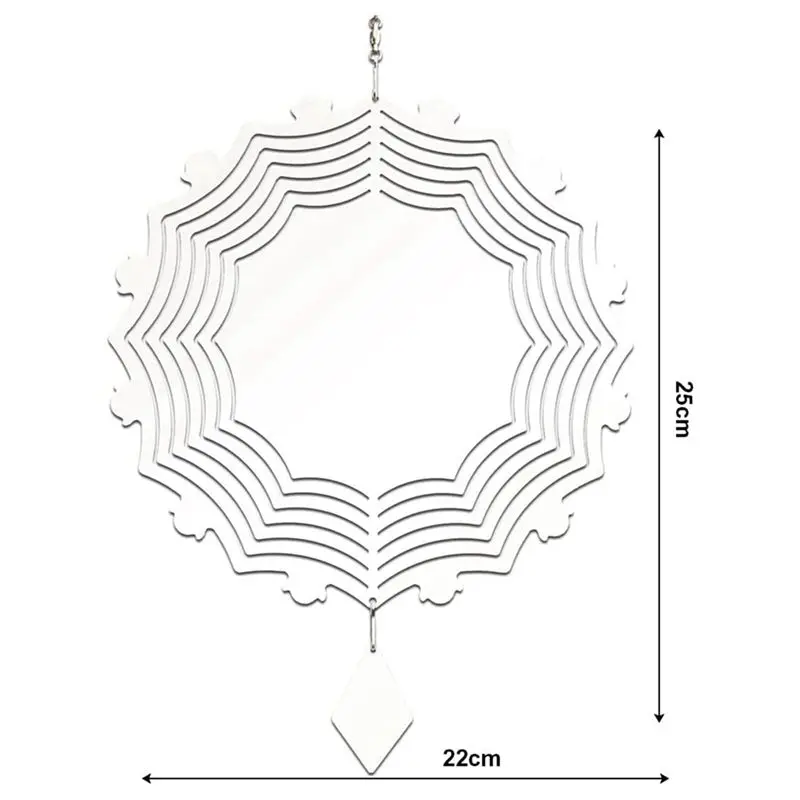 (AIMA) 6Pcs 10Inch Sublimation Wind Spinner Blank,3D Double Spider Web Wind Spinners Blank for Indoor Outdoor Decoration