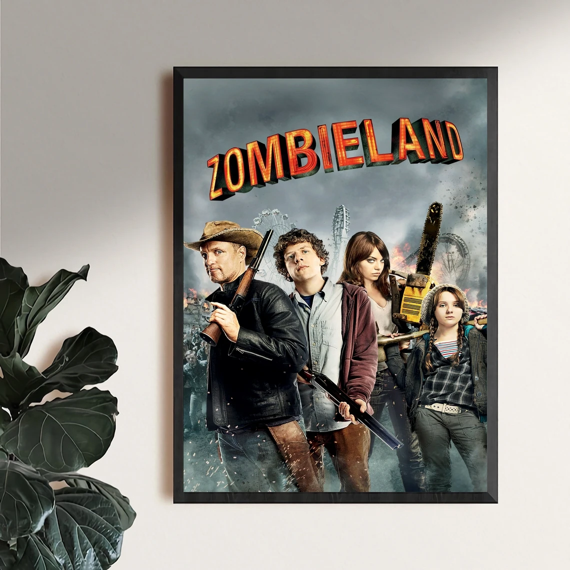 غطاء ملصق زومبي لاند مطبوع عليه قماش صورة فنية لتزيين المنزل طلاء جدران (بدون إطار) #3