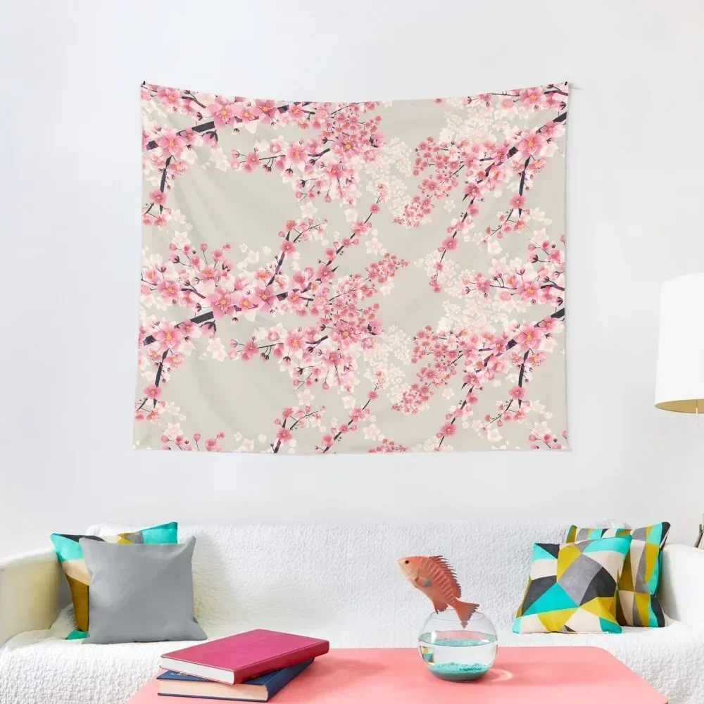 

Elegant Pink Cherry Blossom Tapestry Mushroom Room Aesthetic Custom Hanging Wall Tapestry