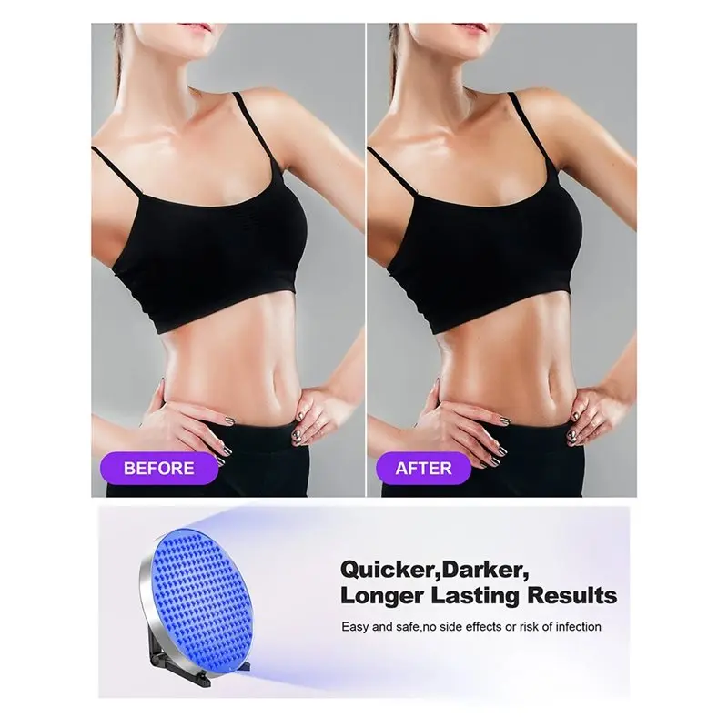 BMBY-Blue Light Lamp 50W Tanning Solarium Lamp For Whole Body 250 Pcs 460Nm Round UV Tanning Lamp Includes Hooks And Eye Mask US