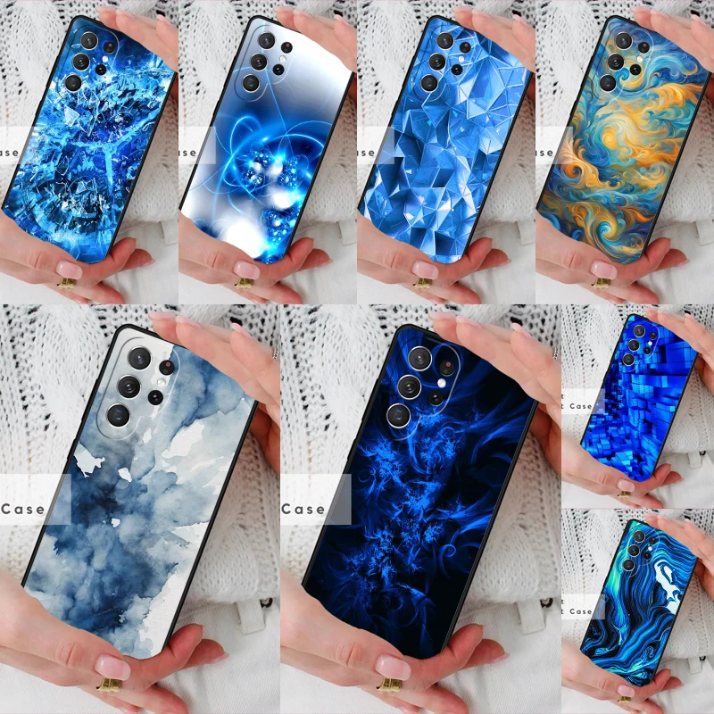 Abstract Blue Phone Cover Case for Samsung Galaxy S26 Ultra S20 FE Note 10 S24 S23 S21 S25 Plus S22