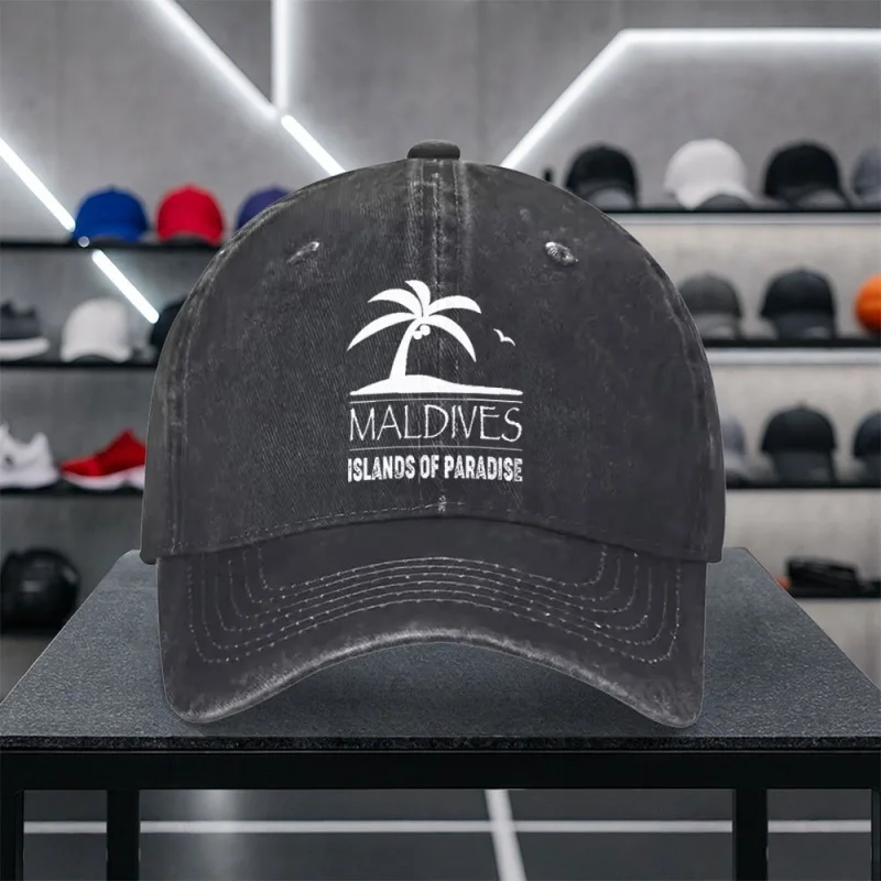 Maldives Paradise Island Printed Baseball Cap – Stylish Unisex Trendy Hat for Casual Outings, Dates, Shopping
