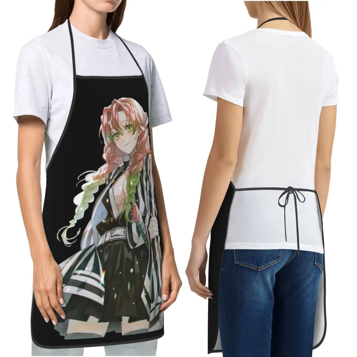 

Фартуки Demon Slayer Kimetsu No Yaiba, стол для шеф-повара, приготовления пищи, выпечки, водонепроницаемый нагрудник, кухонный сарафан для чистки для женщин и мужчин, живопись