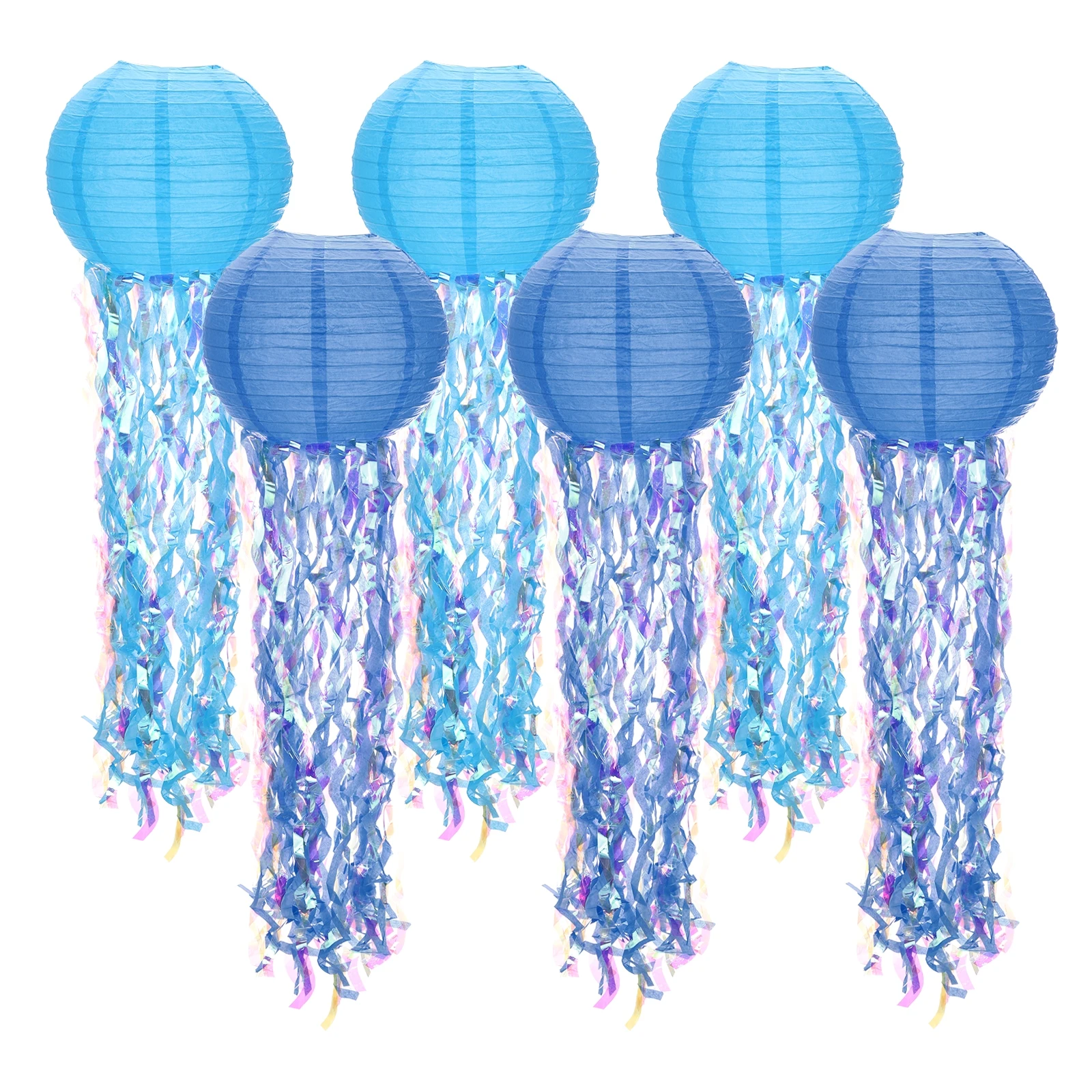 

6pcs Jellyfish Paper Lanterns Hanging Colorful Lanterns Decorations for Ocean Under the Sea Theme Birthday Party