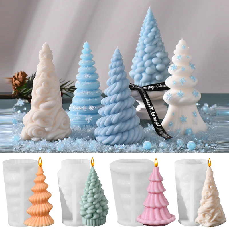 1 Stück, Weihnachtsbaum-Duftkerze, Silikonform, Partydekoration, Gipsornamente, handgefertigt, kreative Weihnachtsgeschenke