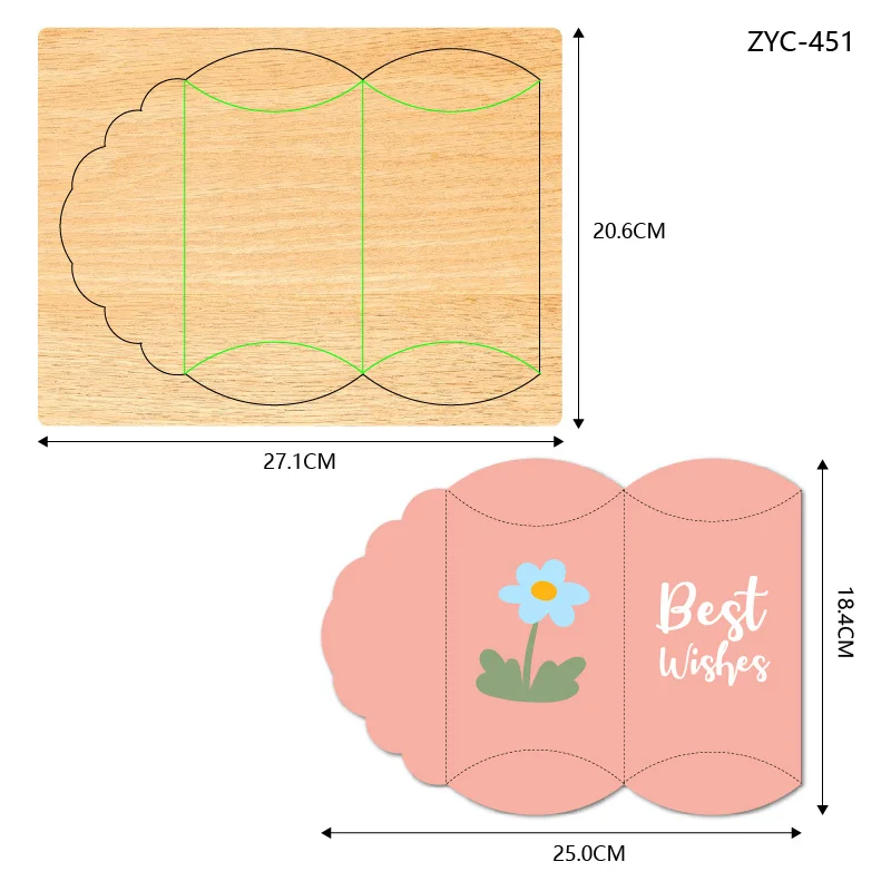 

Box Wooden Cutting Mold Suitable for Die-Cutting Machines, ZYC-451