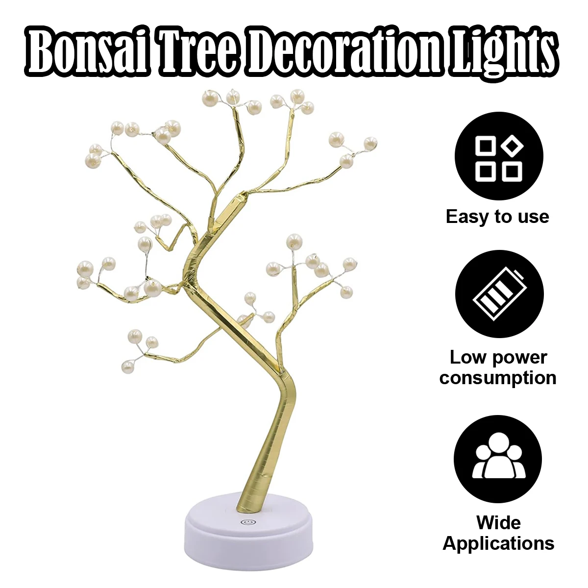 LED Night Light Christmas Tree Copper Wire Garland Lamp DIY Rose Leaf Pearl Lamp USB Or AA Battery Operated For Kids Home Party