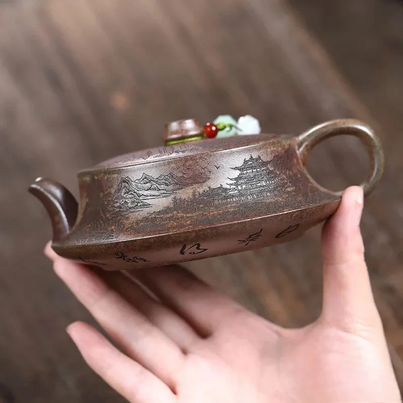

170ml Yixing Handmade Purple Clay Teapot Household Landscape Tea Pot Beauty Tea Infuser Kettle Chinese Tradition Zisha Teaware