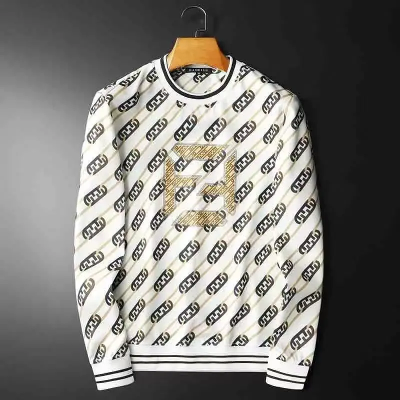 

Men's sweater new print casual fashion trend slim versatile long sleeves