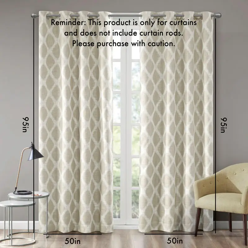 Printed Blackout Curtain Panel Single, 50x95 Inch Polyester Fabric, Silver Grommet Top Rod Pocket, Thermal Insulated Noise Reducing for Bedroom Living Room view 6