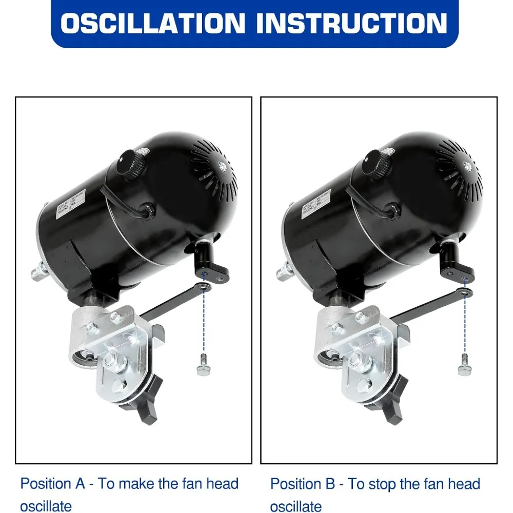 Heavy Duty oscilante Stand fãs, lâminas de alumínio, altura ajustável, loja de metal, 30 "ventilador, 3 velocidades