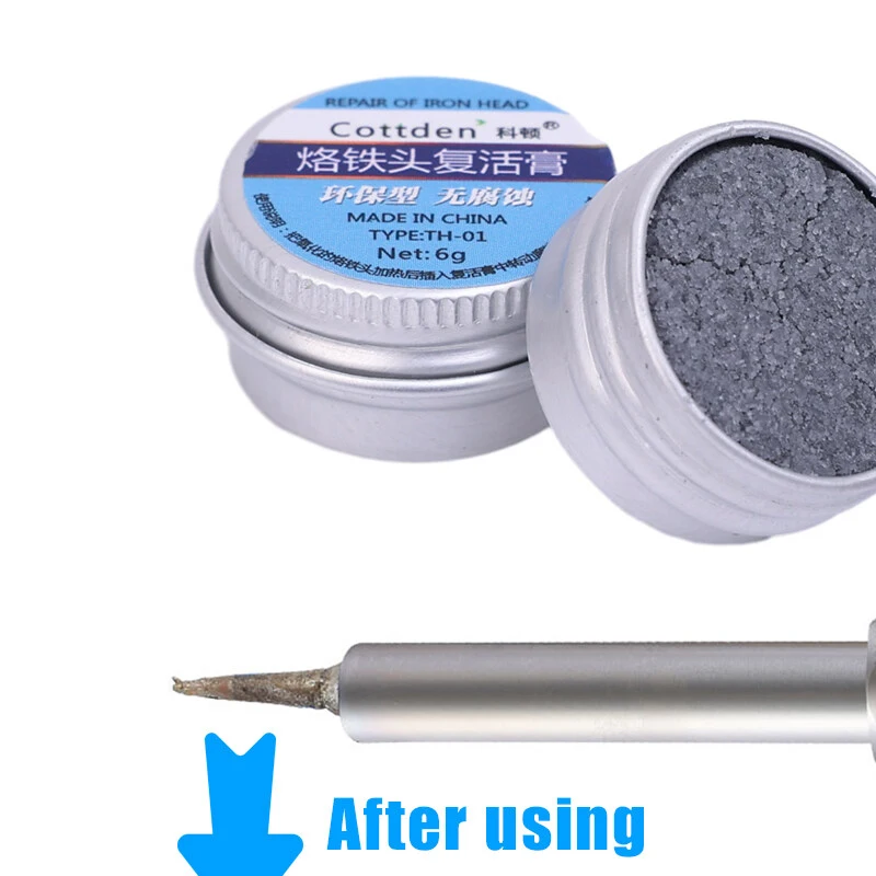 1PCS 6g Soldering Iron Head Repairing Agent Removing Oxidation Cleaning Cream Activator Boxed Lead Free Welding Iron Tip Cleaner