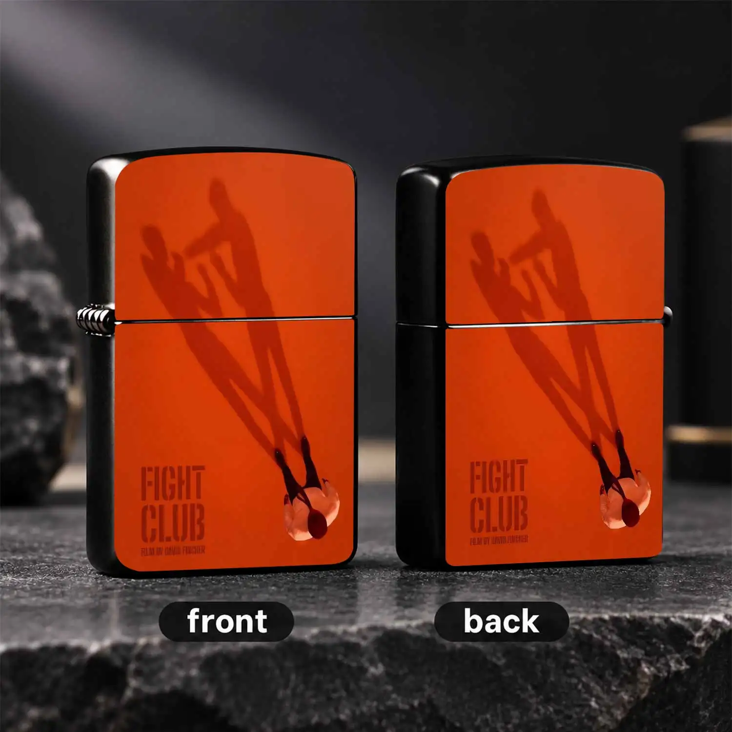 Creative Fight Club Themed Lighter, Stylish Movie Peripheral With Unique Shadow Art Design, Portable Exquisite Daily Tool For Multipurpose Scenes, Nice Collectible Present For Movie Fans, Chic Delicate Decor Accessory For Daily Use Interest