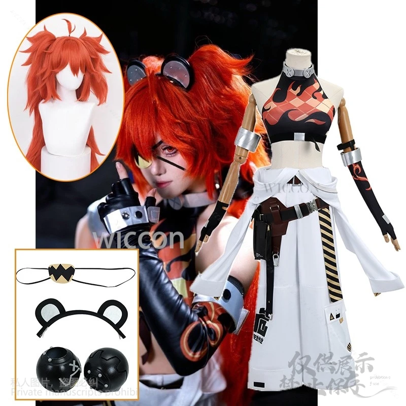 

Anime Game Zenless Zone Zero Koleda Belobog Cosplay Costume Lolita Sexy Uniform Wig Orange Long Hair Prop Halloween Party JK