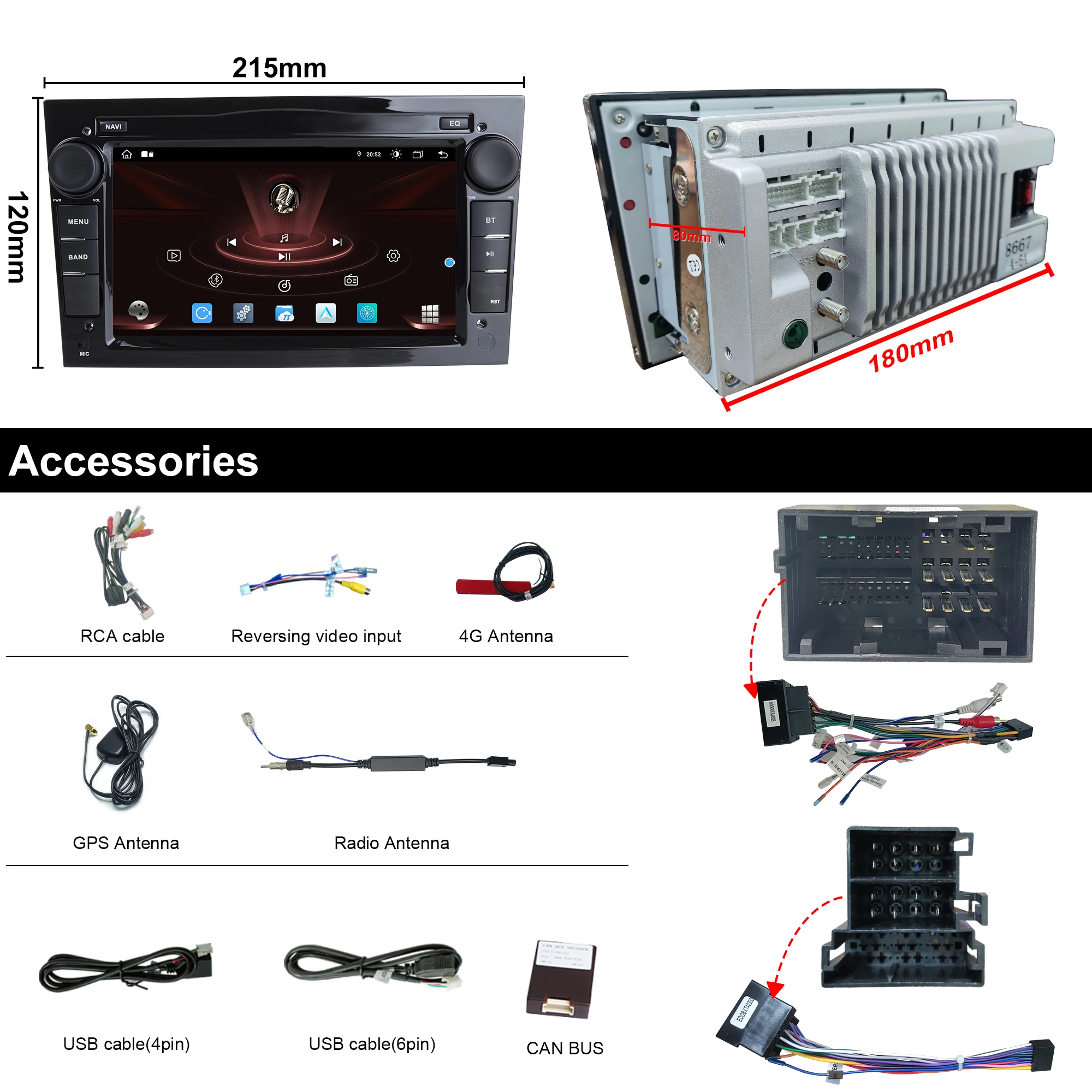 

Android 13 for Opel Astra Corsa Antara Vectra Zafira Meriva Vivaro stereo screen Carplay Android Auto GPS Navi Bluetooth FM 64G
